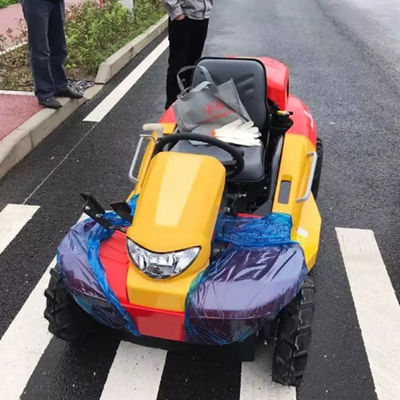 Farmers ride on lawn mower tractor